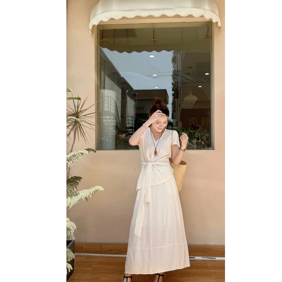 高级感天丝衬衫搭配宽松半裙通勤减龄休闲度假套装【安妮茶会】