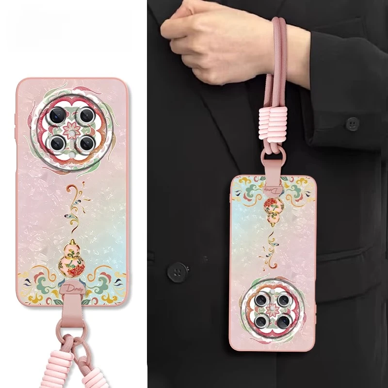 敦煌团花纹葫芦适用华为mate70手机壳mate70pro+新款pura70轻国风