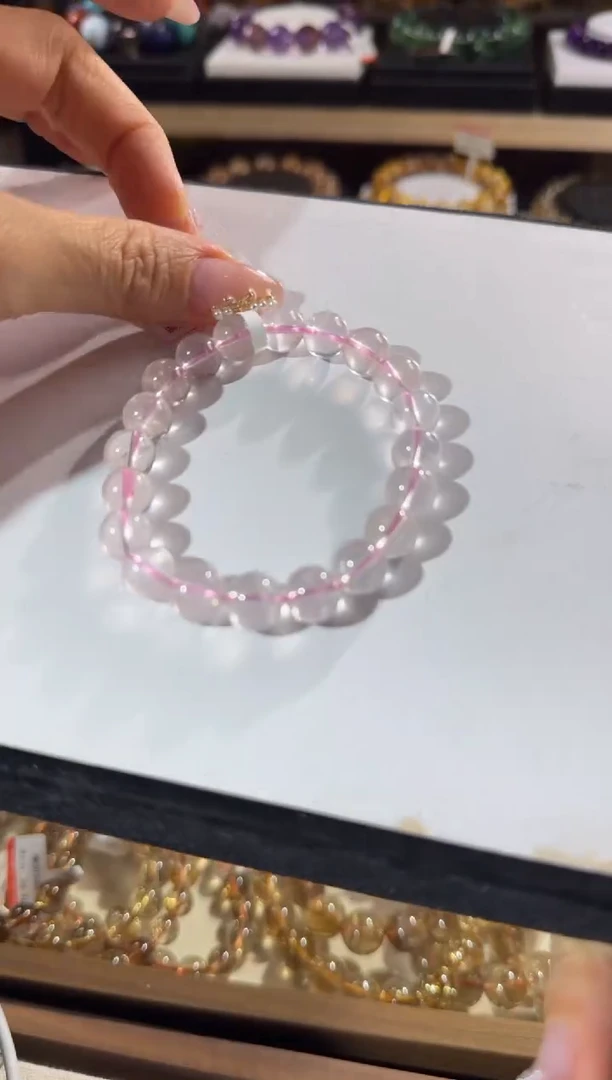 水晶手串未镶嵌粉晶