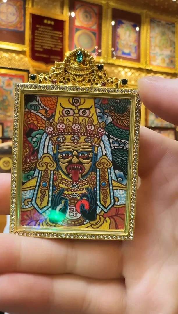 吊坠扎基拉姆-热贡纯手绘唐卡，6