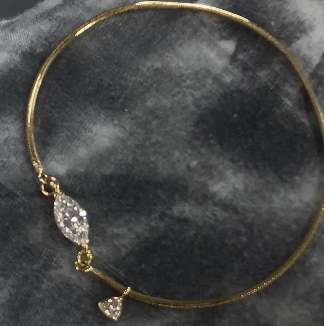 铜合金手链 欧美风蛇骨马眼钻小滴溜手链轻奢高级感手饰品秋冬