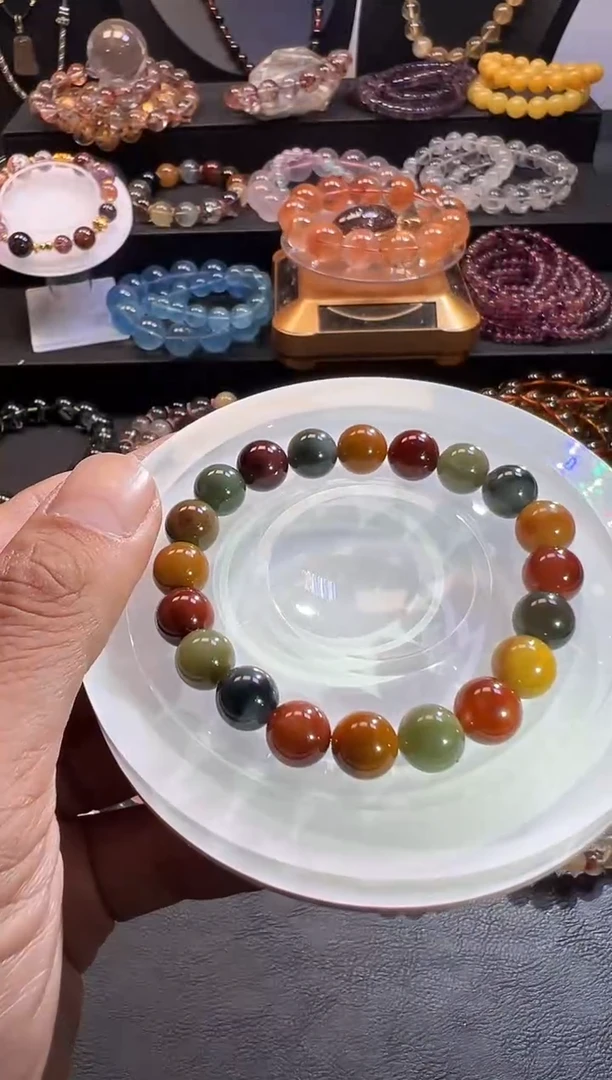 未镶嵌手链水晶红*瑰52