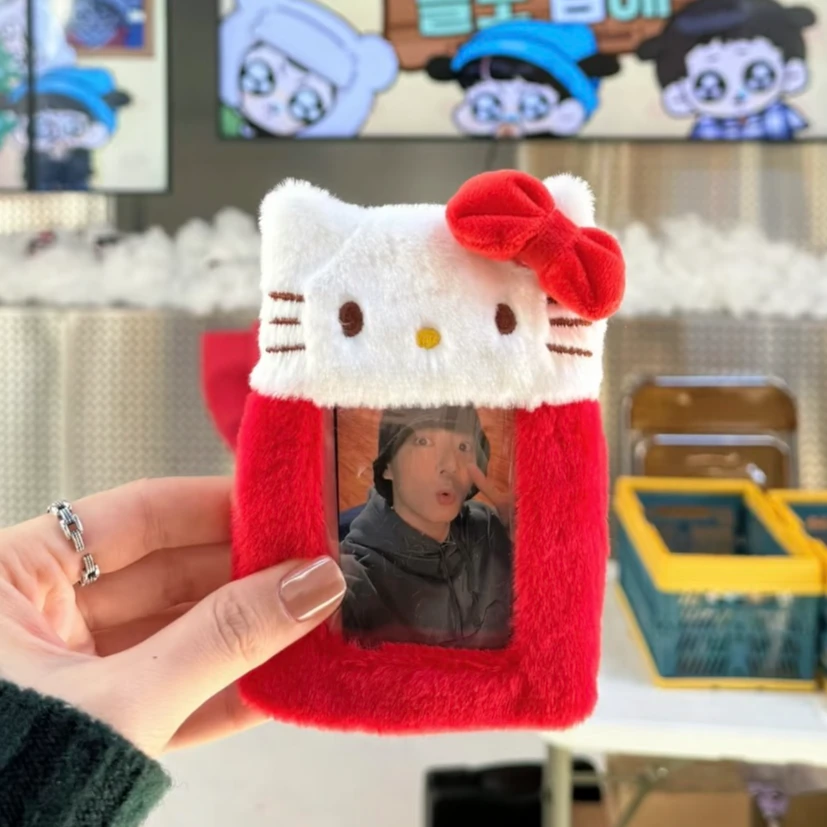 【云森】kt毛绒卡套照片2025Kitty卡套三丽系列毛绒收纳保护套挂件