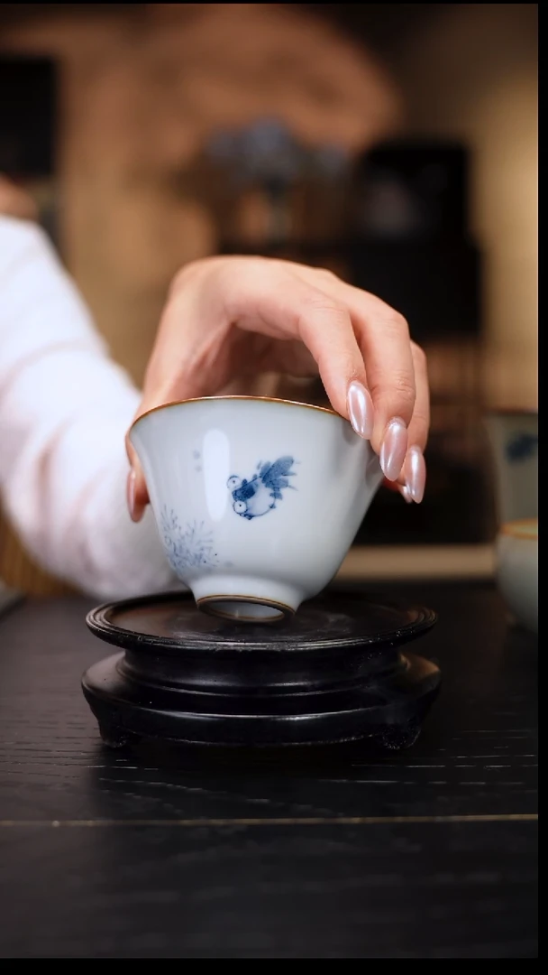 福利价 气窑 羊脂白胖鱼 铃铛杯 惜缘底款