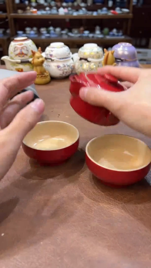 真的很便宜超好看会开片的旅行茶具