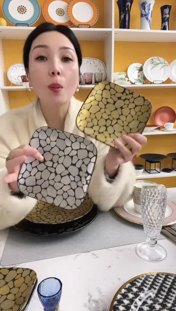 RAK 波点15cm 方盘 银色+金色 微微瑕