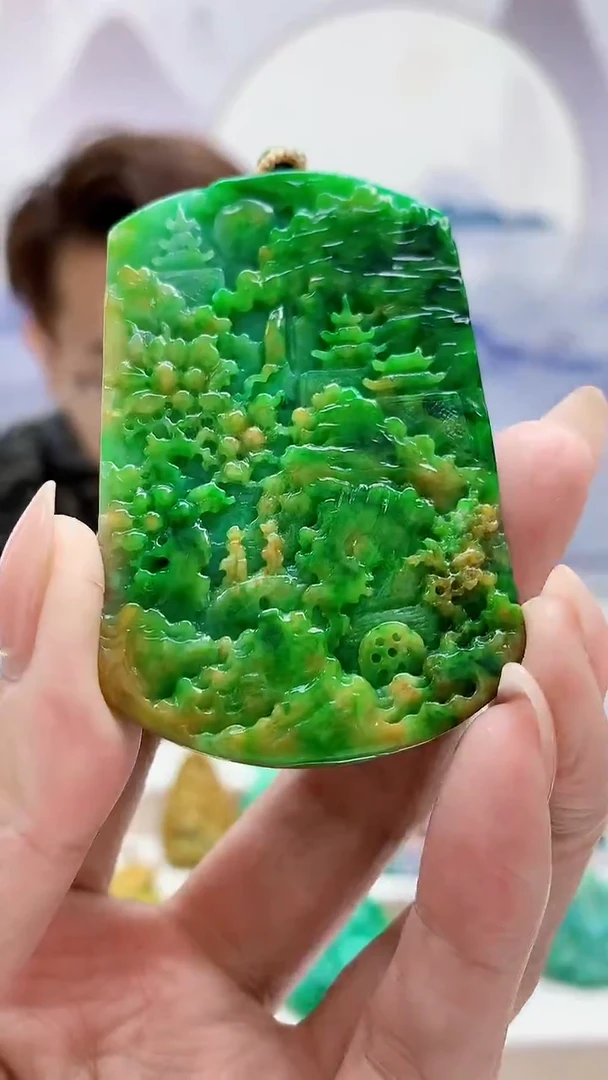 未镶嵌定制翡翠5159MM-毛货挂件82