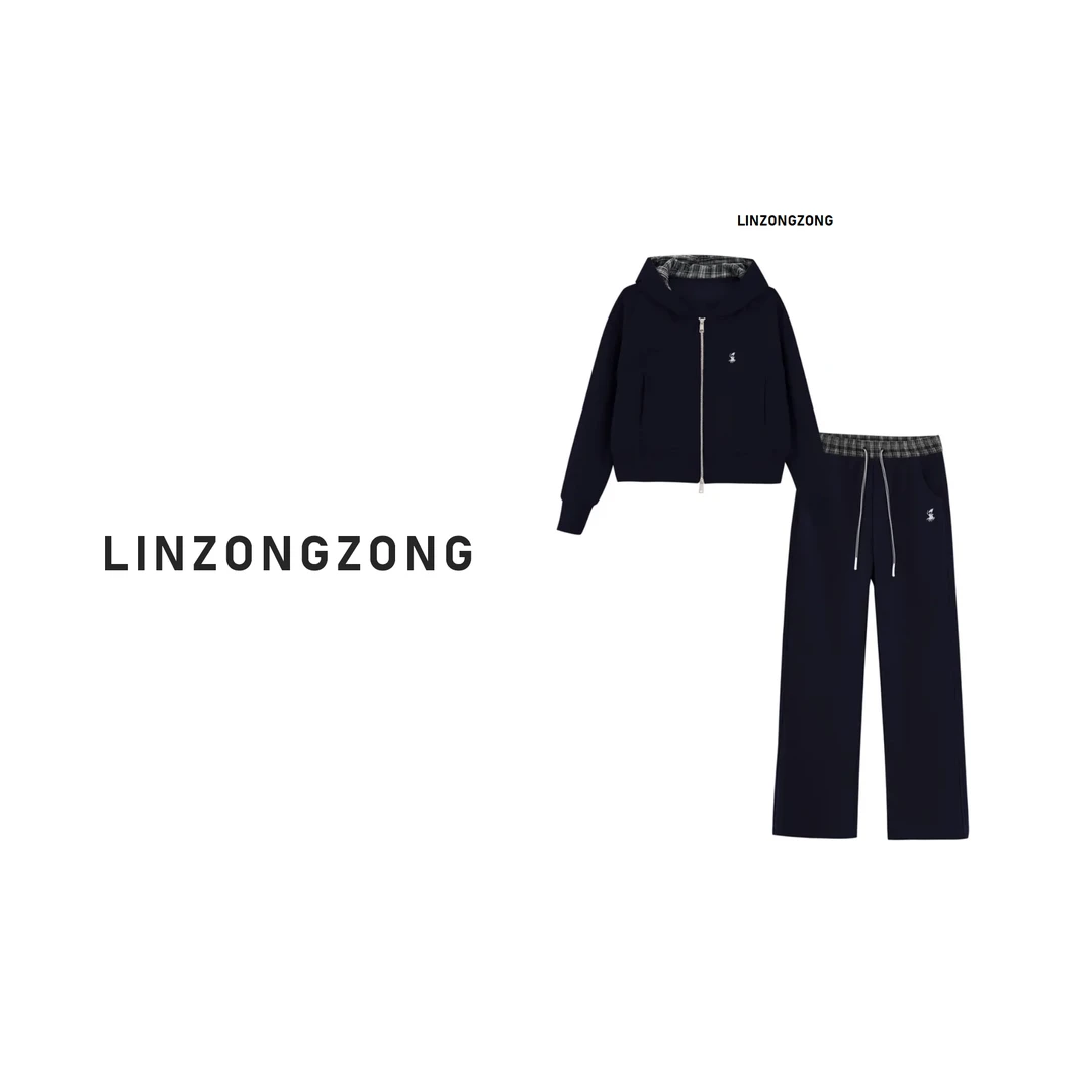 A390冬季加绒加厚运动套装女25新款高级感时尚休闲连帽卫衣两件套