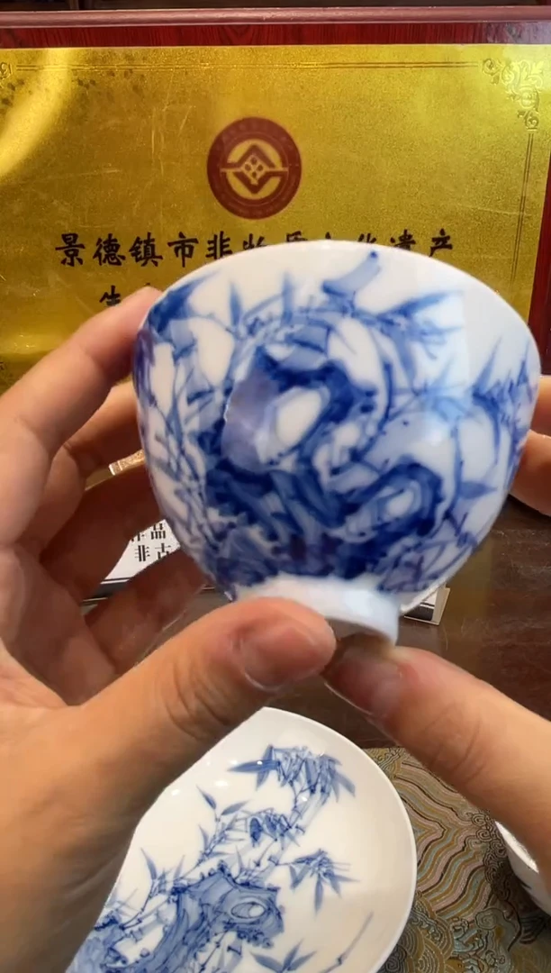 杯子瓷景德镇源头工厂生产，手工手绘