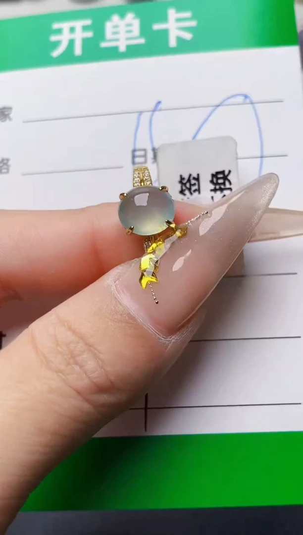 银S925镶嵌戒指翡翠5624