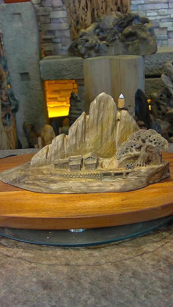 木金丝楠木山水摆件