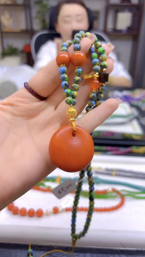 未镶嵌毛衣链蜜蜡DIY款M12