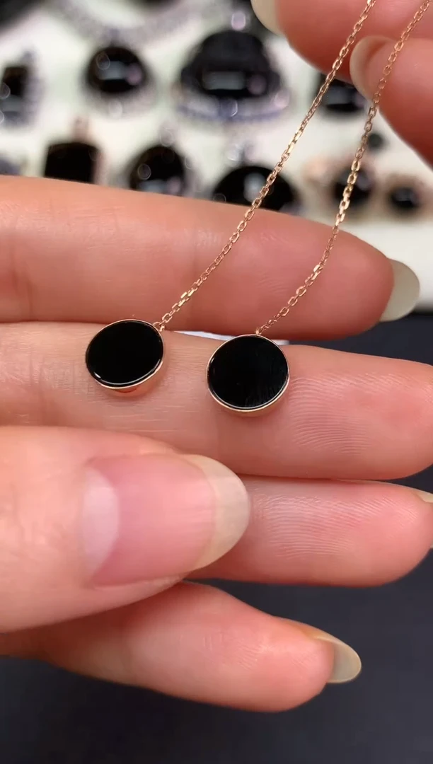 18K金镶嵌翡翠耳饰D506|980