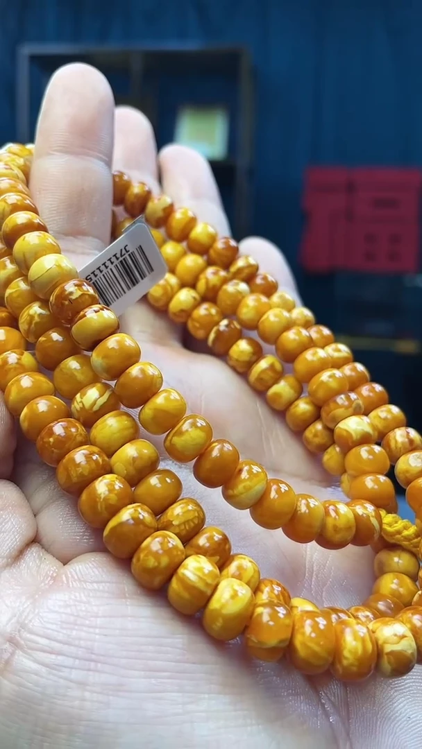 琥珀毛衣链未镶嵌蜜蜡老型佛珠