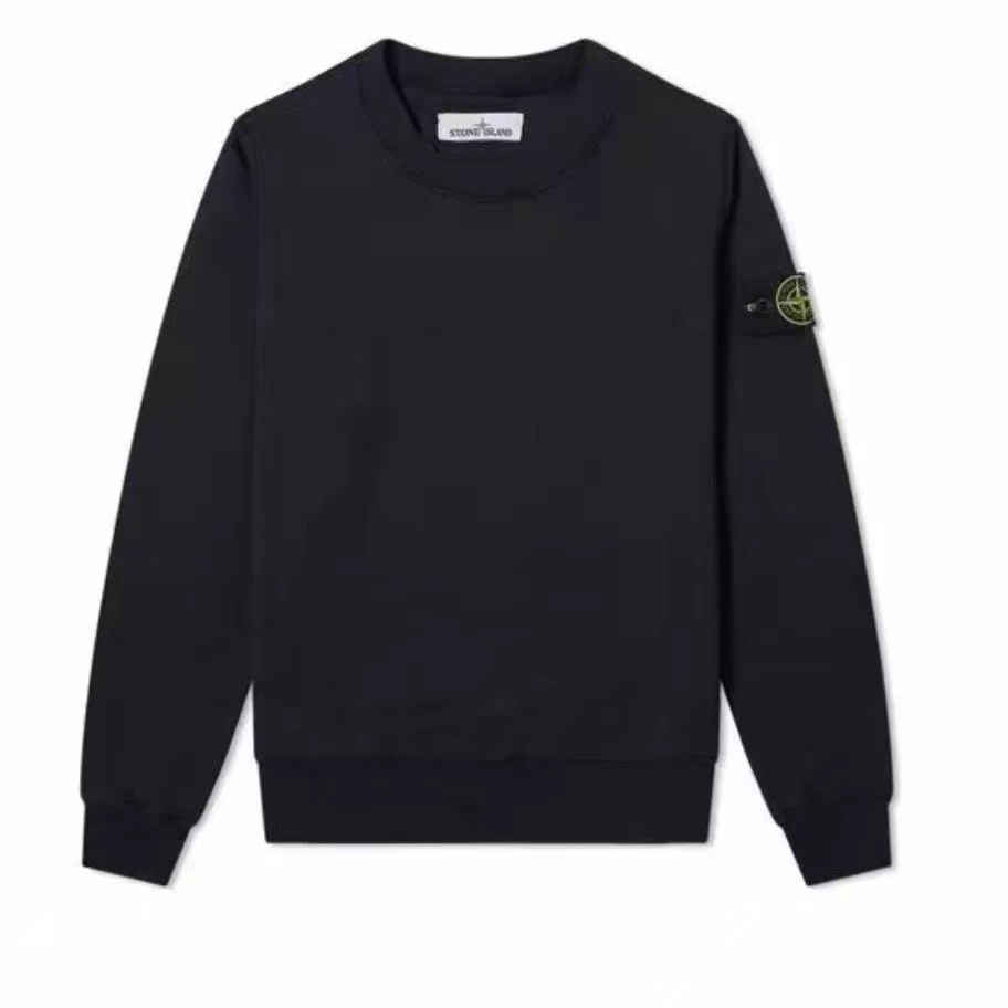 STONE ISLAND石头岛 春夏 薄款徽章纯色圆领长袖卫衣 男女同款