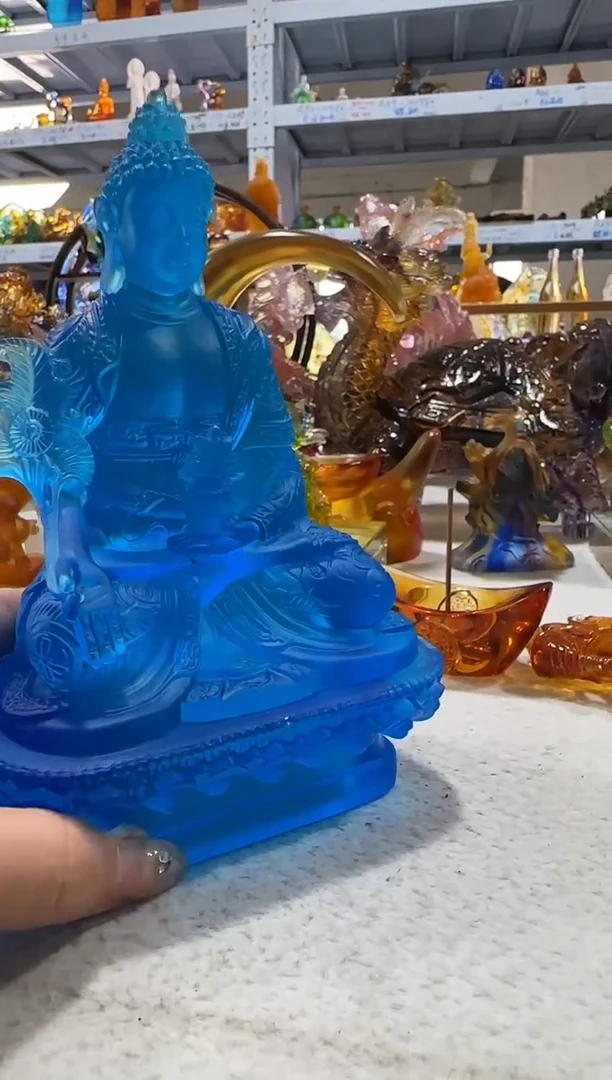 琉璃手工艺品923药师佛 微瑕·不退不换·介意勿拍