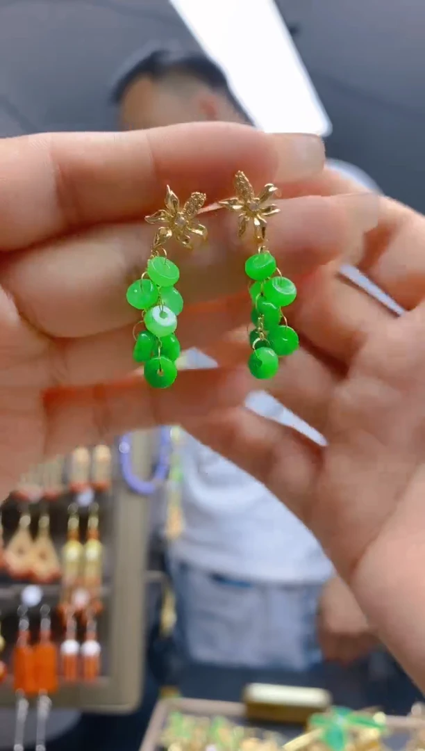 翡翠合金耳饰0119翡翠耳钉