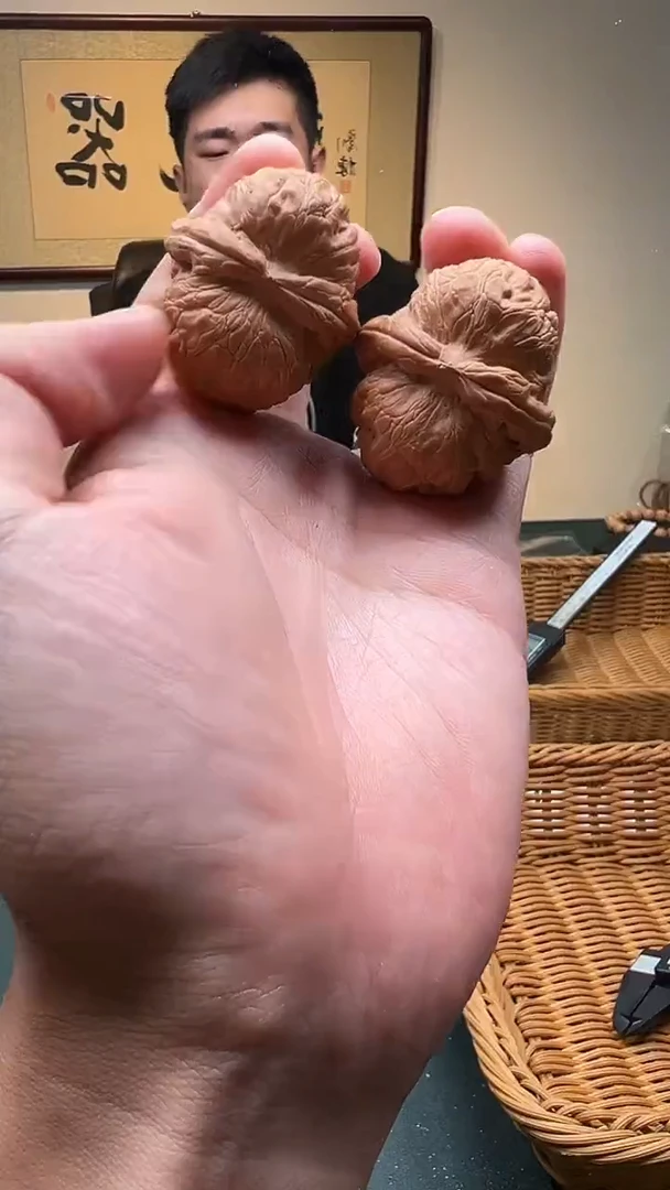 文玩核桃把件█****]41mm 元宝1对 1号