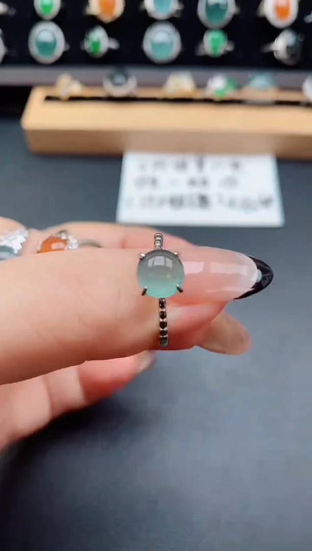 银S925镶嵌戒指翡翠5086
