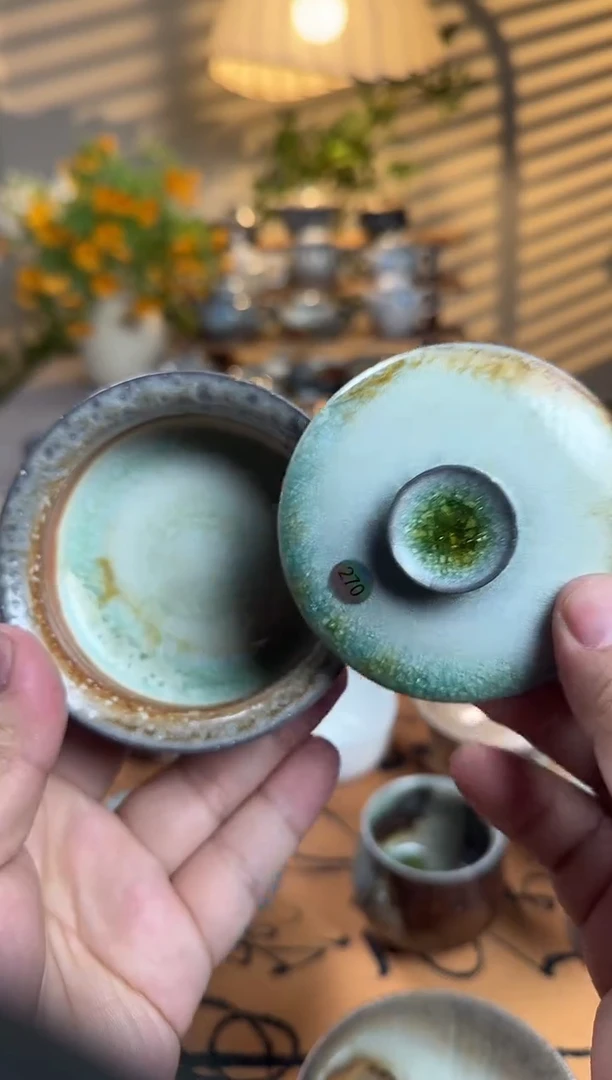 盖碗270号青云柴烧手工裸烧茶器