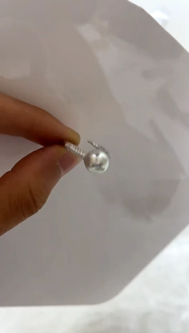 银S925镶嵌戒指海水珍珠9-10