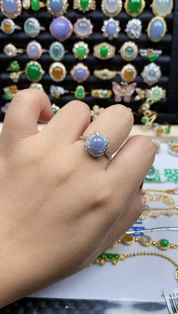 银S925镶嵌戒指翡翠2158