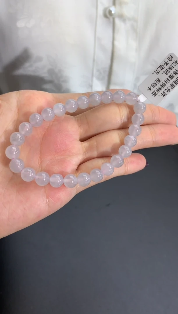 未镶嵌手串翡翠冰胶乌鸡 卡7mm