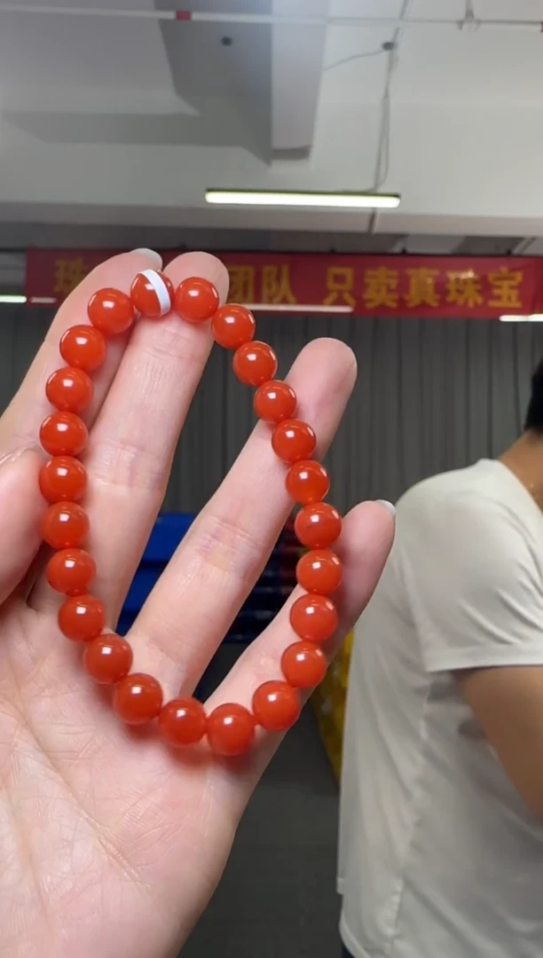 【闪购商品】南红玛瑙手串未镶嵌南红玛瑙圆珠手串单圈8-9mm
