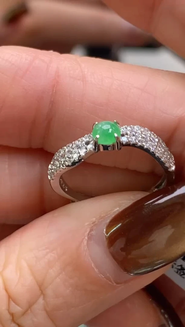 颈饰银S925镶嵌翡翠净货14494