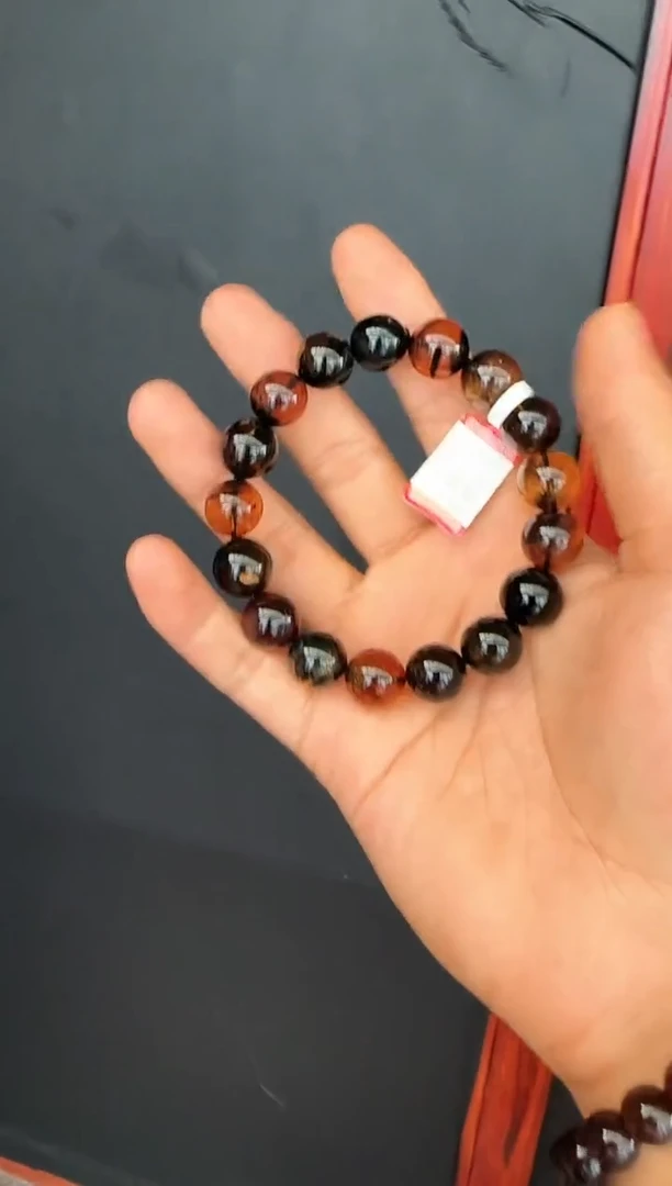 手串琥珀未镶嵌#8微瑕缅甸琥珀翁珀手串12mm