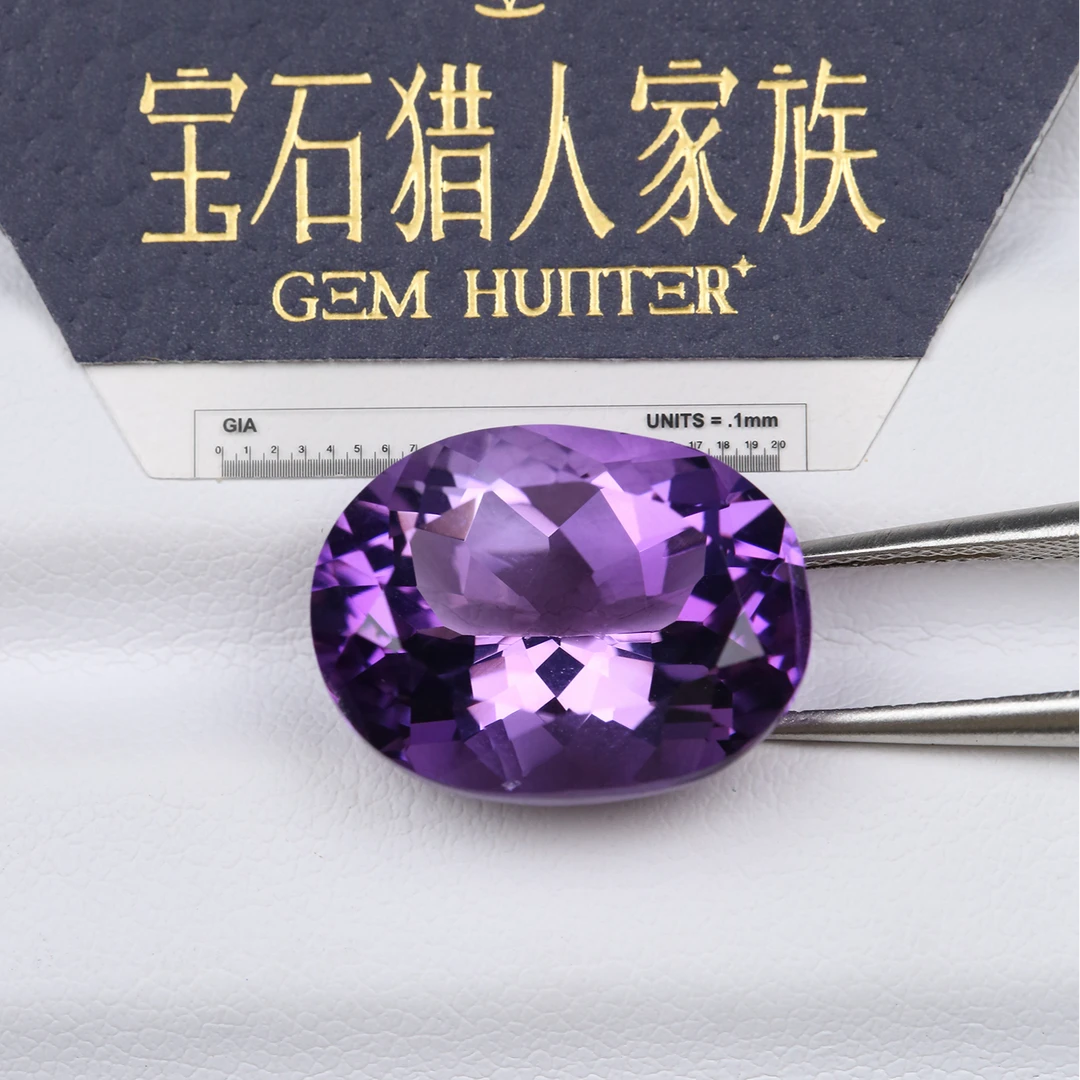 紫水晶裸石-椭圆12ct