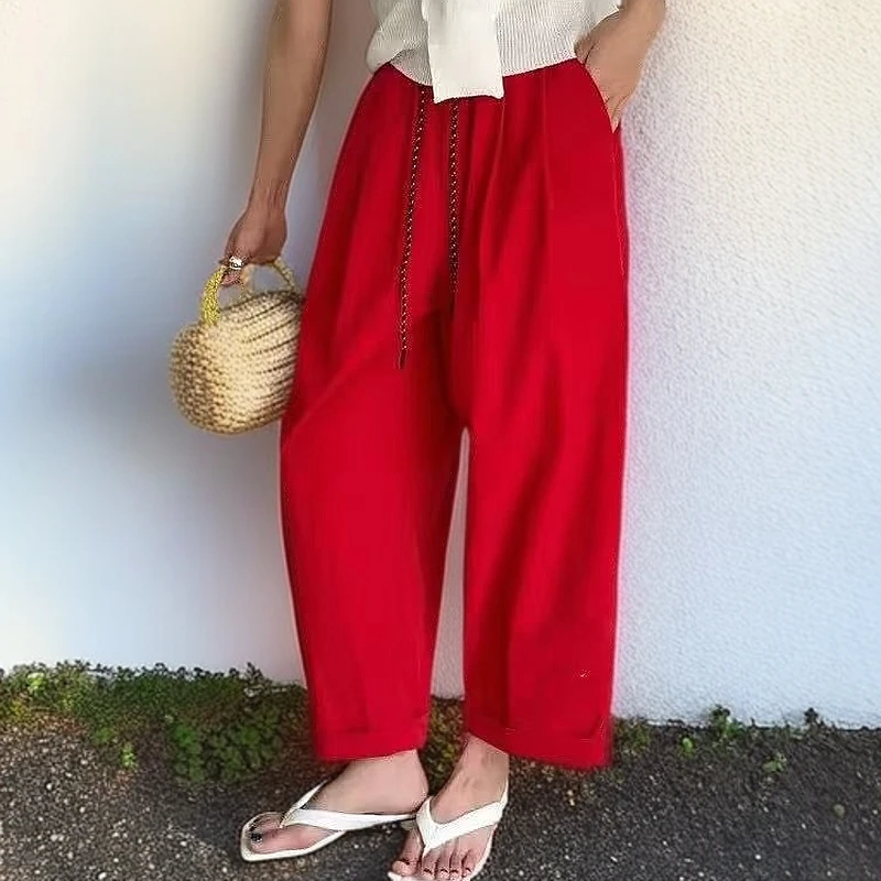 521番外韩版夏季新款阔腿裤薄款直筒宽松显瘦九分裤女