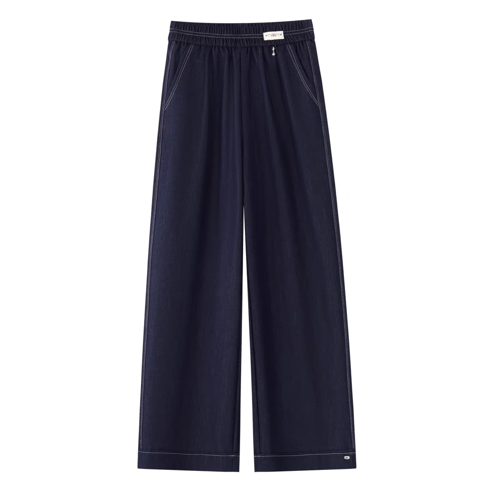 阔腿牛仔裤女新款夏季薄款高腰宽松直筒长裤5890# 裤长97