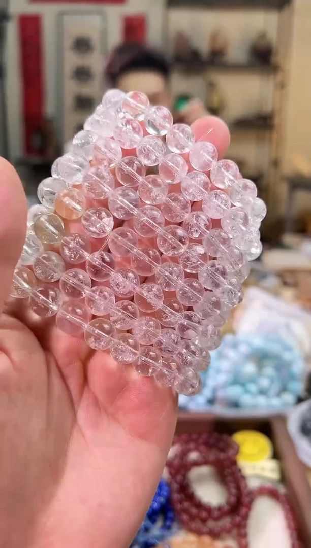 水晶手链未镶嵌10mm+白阿塞（多样性发一）