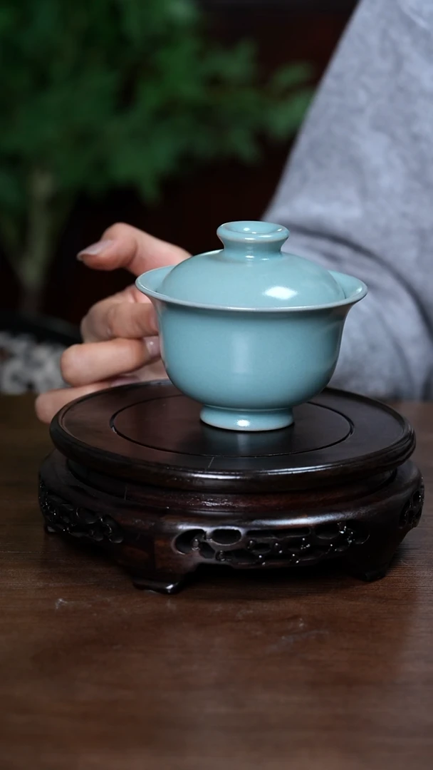 【闪购商品】L·宝丰宋官窑原产地汝瓷大元宝盖碗