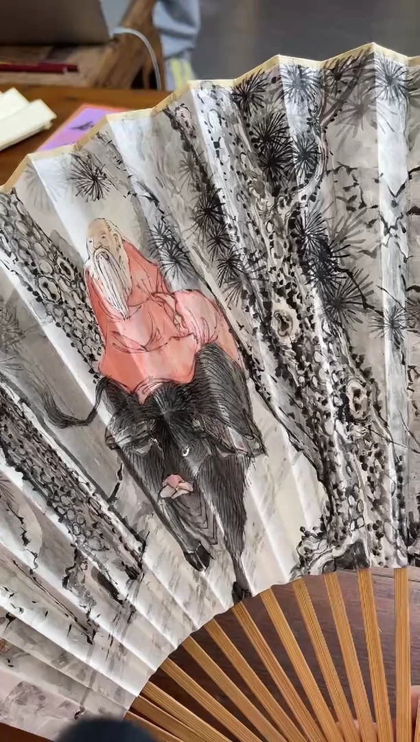 书法赵*WX朱老师 紫气东来 折扇