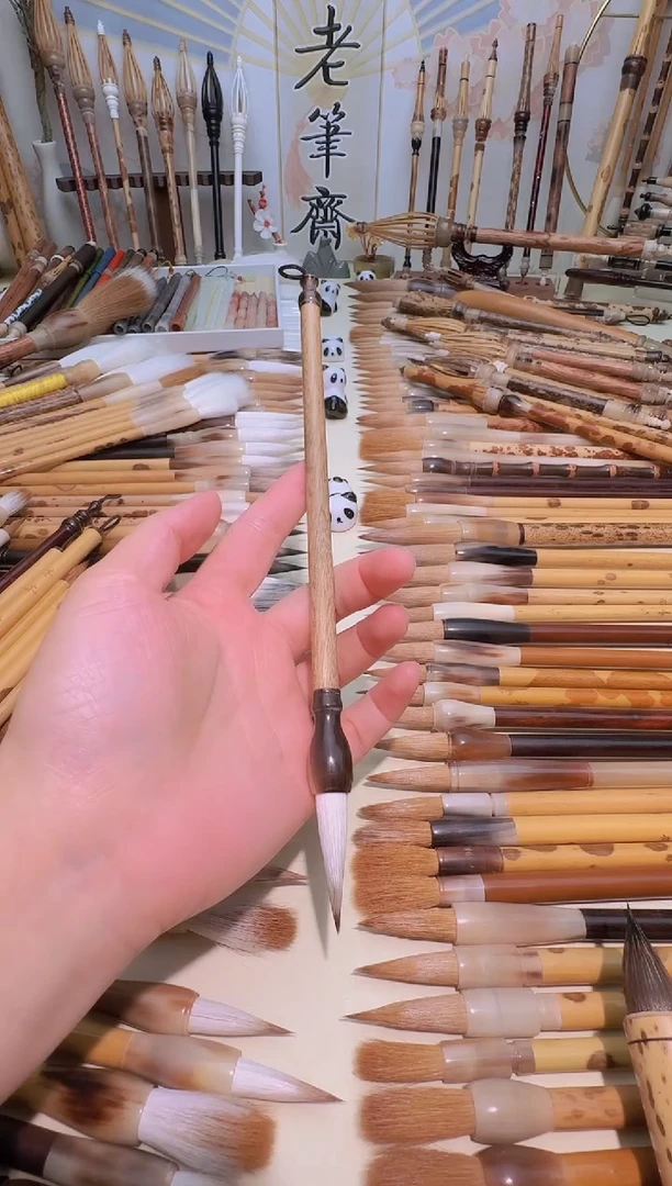 星河长明 楠木牛角杆 特制纯料兼毫 出峰3.5cm*0.9