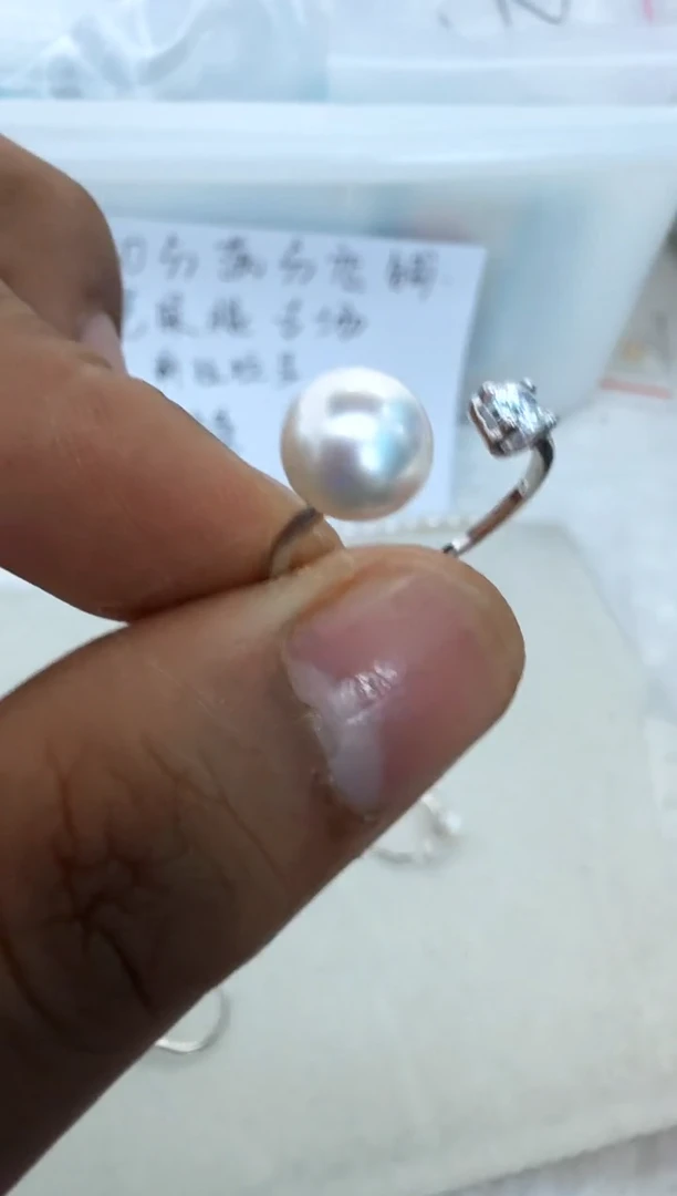 【闪购商品】海水珍珠戒指银S925镶嵌戒指