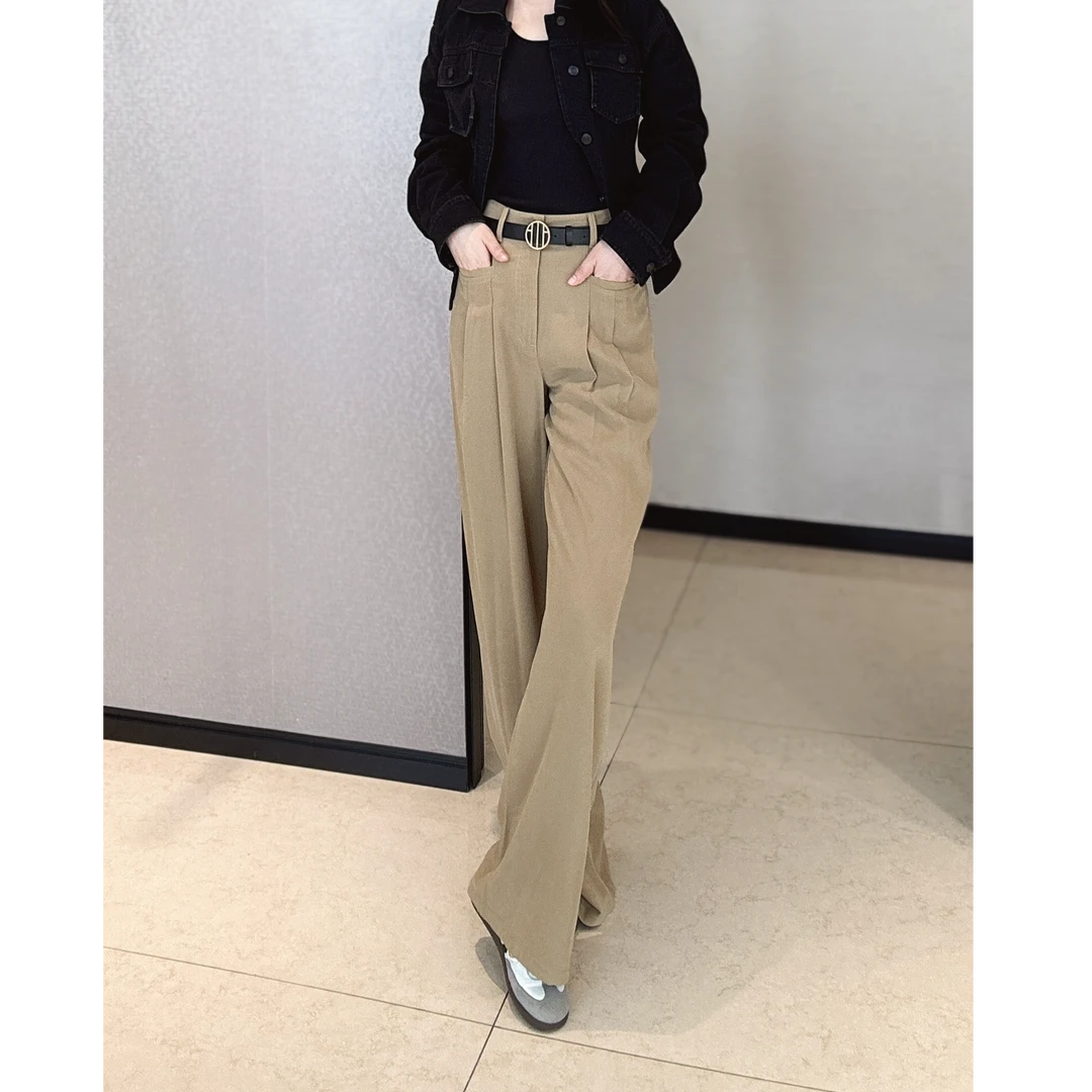 AMASS/阿玛施 新款通勤高腰显瘦时尚简约休闲宽腿长裤5100478