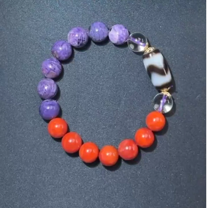 【水火既济】紫龙晶玛瑙重工手串手链 多样性发一