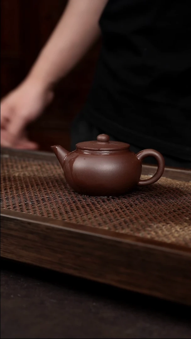 茶壶紫砂紫泥平盖水平