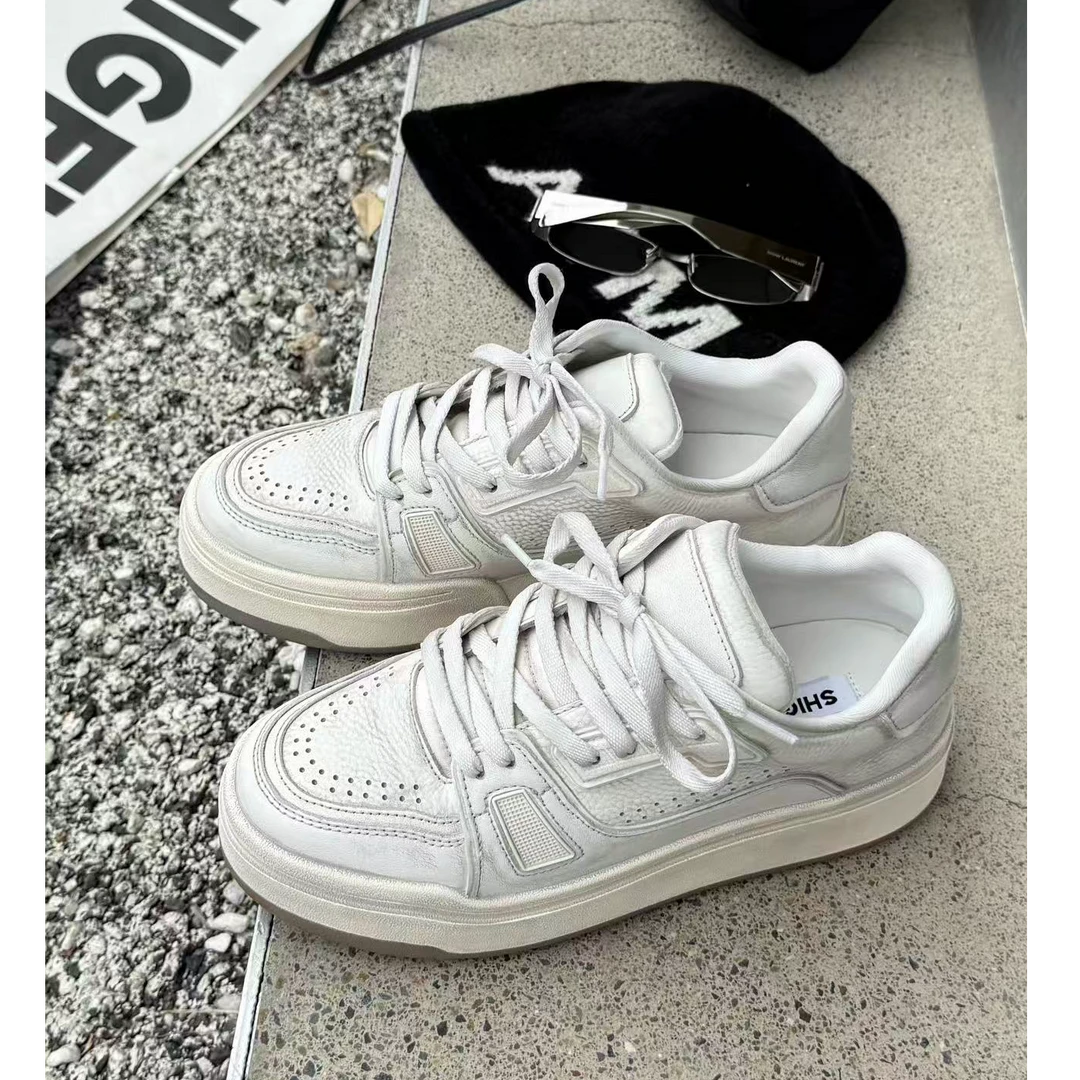 诗歌兰女鞋新款时尚百搭厚底增高小白鞋休闲运动板鞋