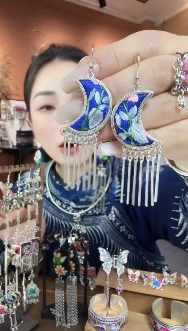 刺绣纯手工民族风耳环