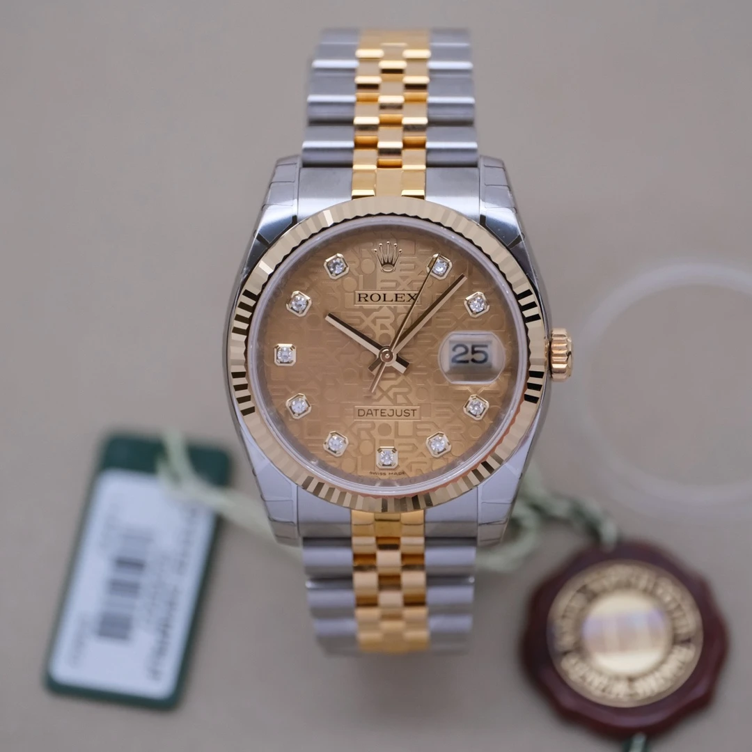 全新未使用 Rolex/劳力士 间金日志116233机械名表36MM单表G字头