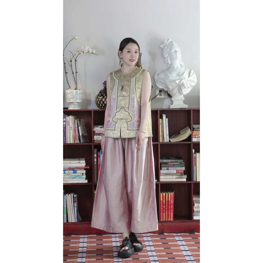 锦棠！双宫丝重工刺绣新中式马甲！GZ6734