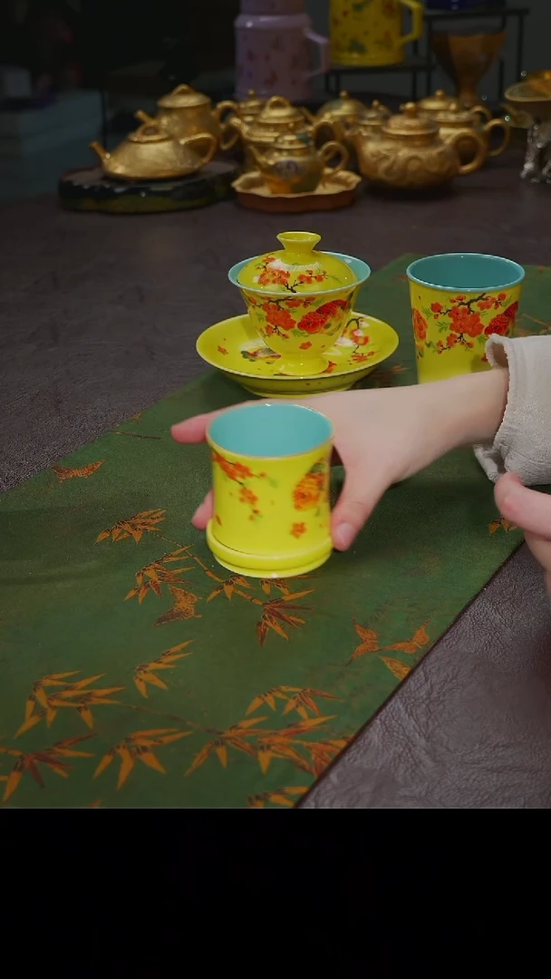 杯【宜景窑焦黄釉系列】转转杯