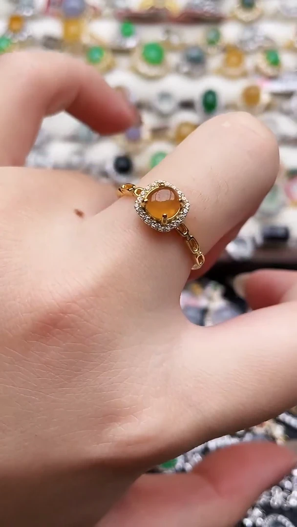 银S925镶嵌戒指翡翠60