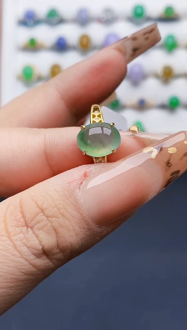 银S925镶嵌戒指翡翠0331