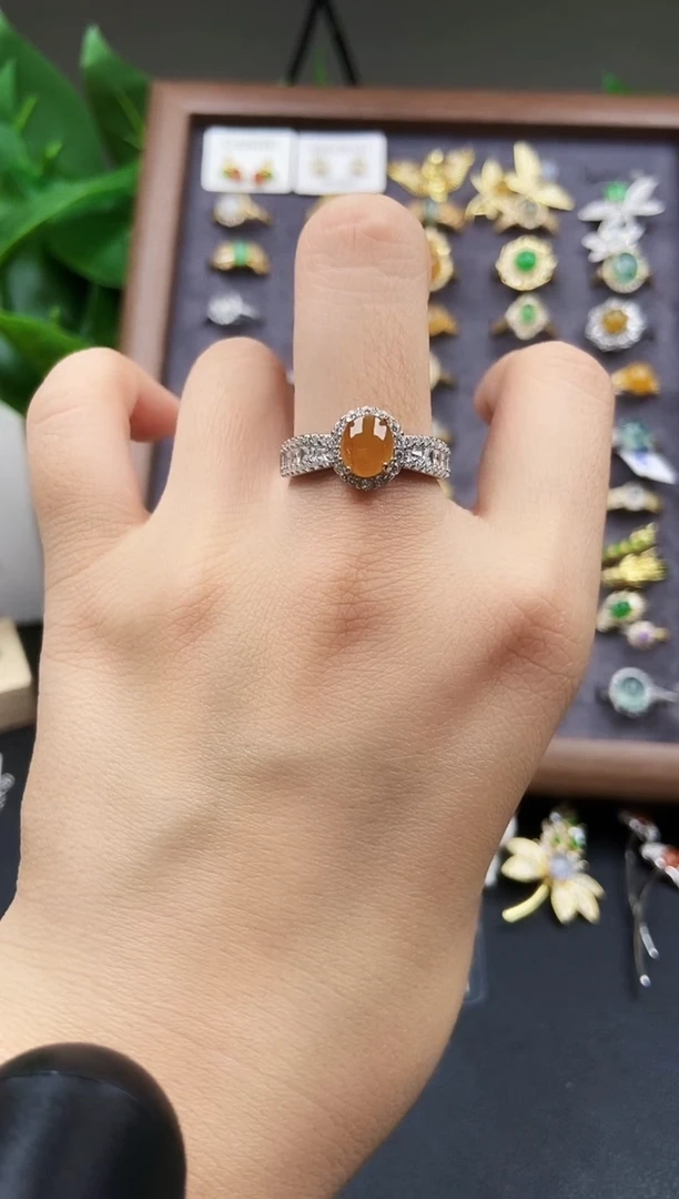 银S925镶嵌戒指翡翠12