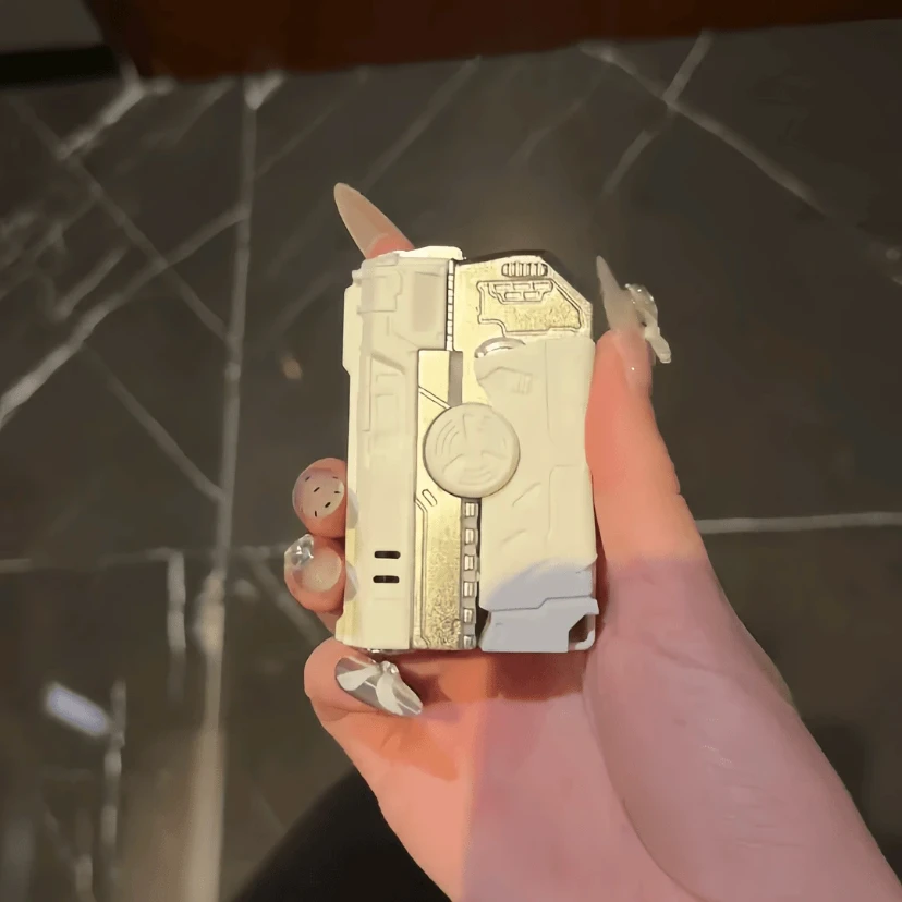 （凯趣）旋转陀螺可变形可粉色火焰防风打火机创新创意新奇特潮玩